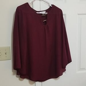 Burgundy Long Sleeved Blouse